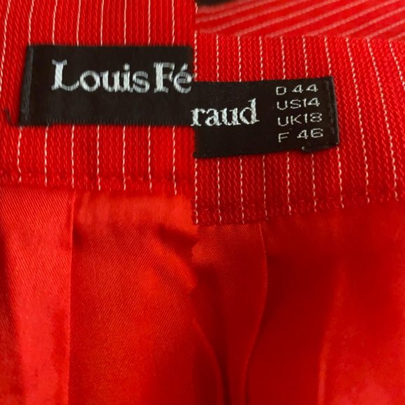 EXQUISITE QUALITY LOUIS FERAUD PINSTRIPE SKIRT SIZE 14 - Picture 4 of 5